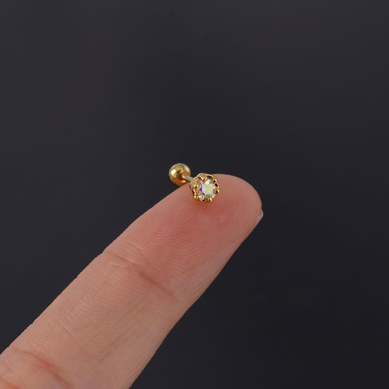 20G CZ Geometric Tragus Stud Earrings for Upper Lobe Piercing - Hypoallergenic Stainless Steel Body Jewelry for Women | Perfect for Daily Wear, Parties & Special Occasions (HSPJ299)