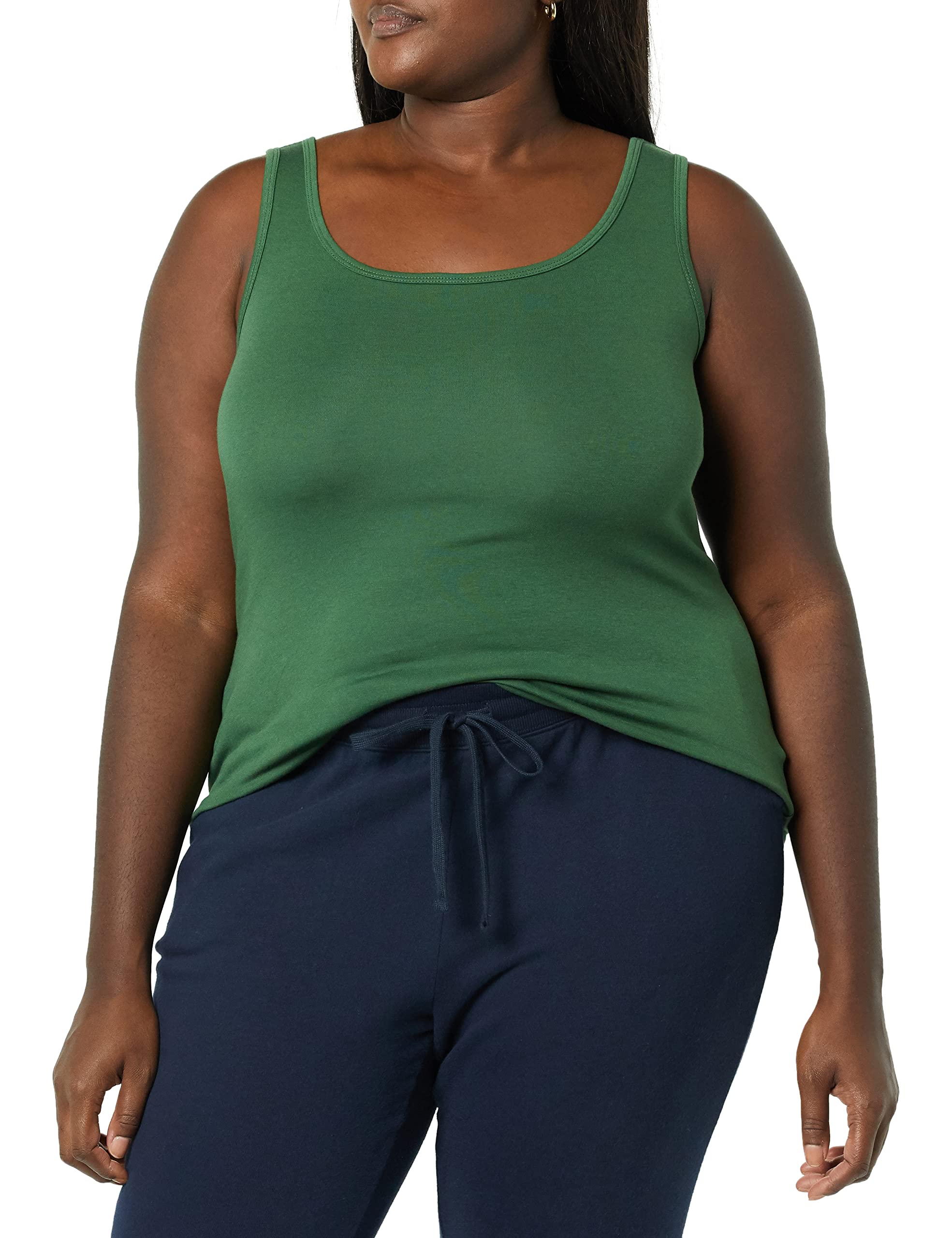 Amazon Essentials Women's Plus Size Tank Tops - Soft Breathable Cotton Multipack (3-Pack) for Casual Wear, Layering & Summer Outfits
