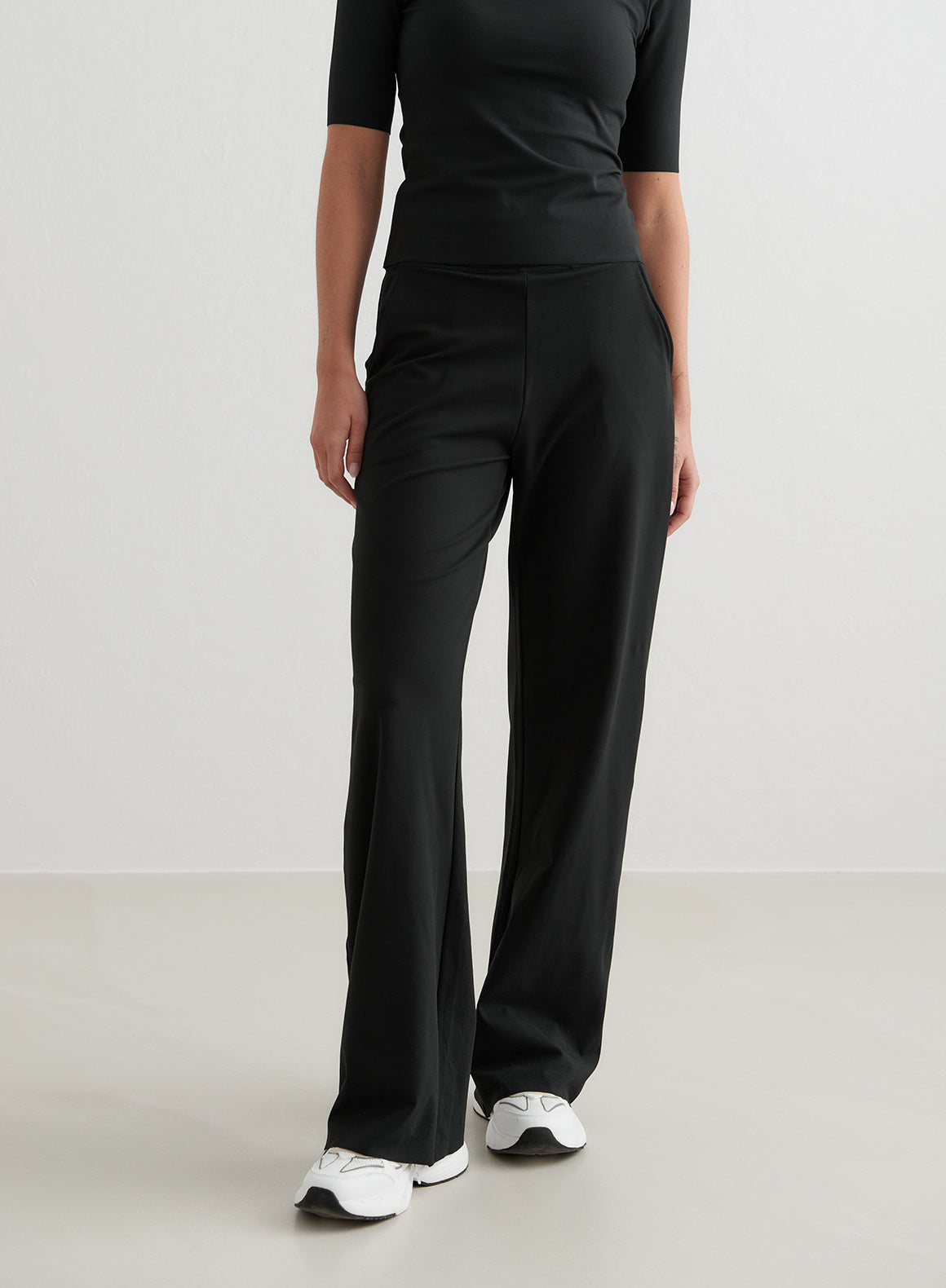 Black Sense Wide Leg Pants for Women - Comfortable High Waisted Loose Fit Trousers for Casual, Office & Travel