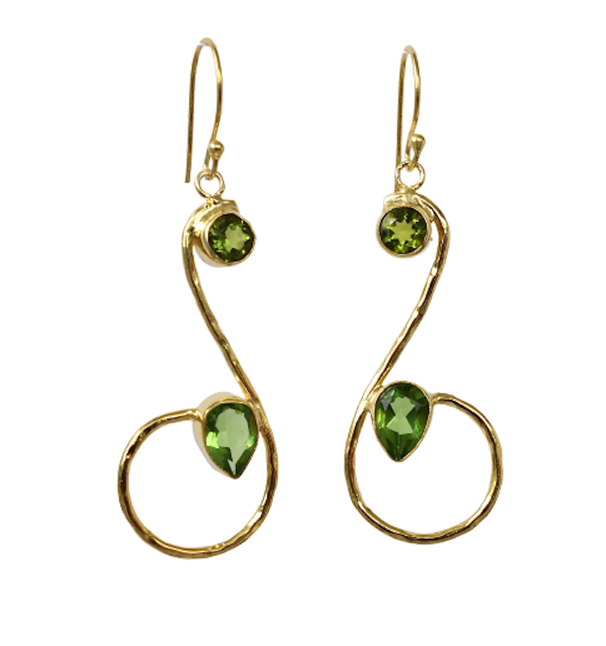 18K Gold Plated Peridot Earrings for Women - August Birthstone Handmade Jewelry with Green Gemstone - VE-281 | Perfect Gift for Birthday, Anniversary & Special Occasions