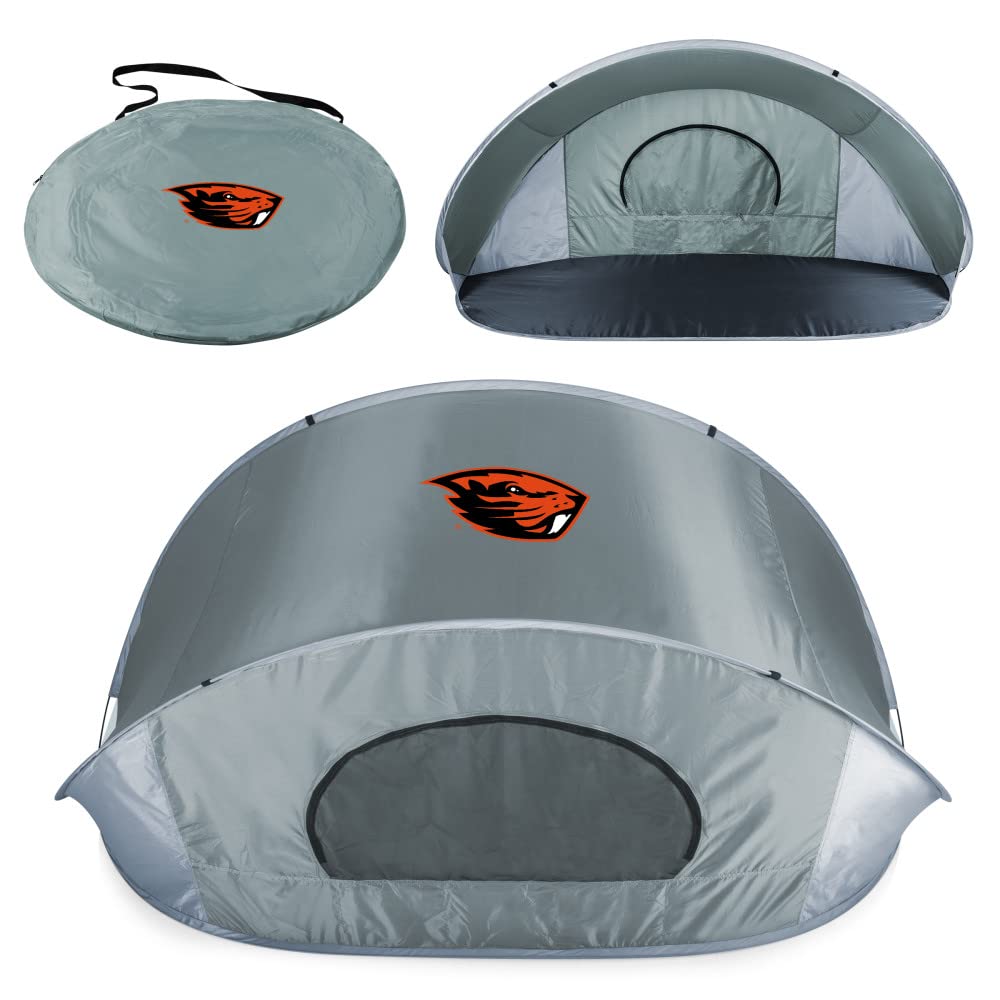 PICNIC TIME NCAA Georgia Tech Yellow Jackets Manta Portable Beach Tent - Pop Up Sun Shelter for Outdoor, Camping & Picnics (Gray with Black Accents) - Perfect for Beach, Park, Backyard & Sports Events