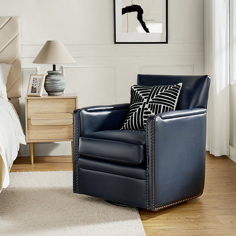 Gloria Genuine Leather Swivel Chair - 360° Rotating Office Chair with Adjustable Height for Home & Office Workspace - Perfect for Conference Rooms, Study Desks and Executive Offices