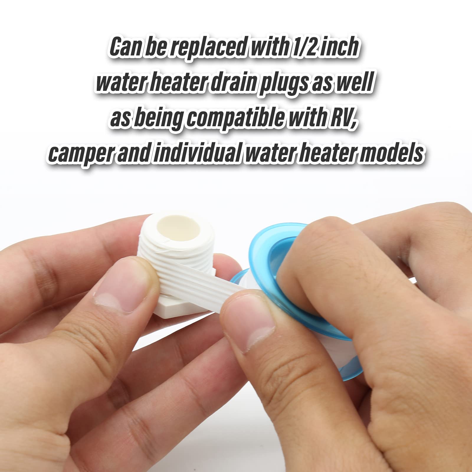 12 PCS 1/2 Inch NPT White Plastic Water Heater Drain Plugs - Compatible with RV, Camper & Atwood Water Heaters - Perfect for RV Maintenance, Camping & Hot Water System Repairs