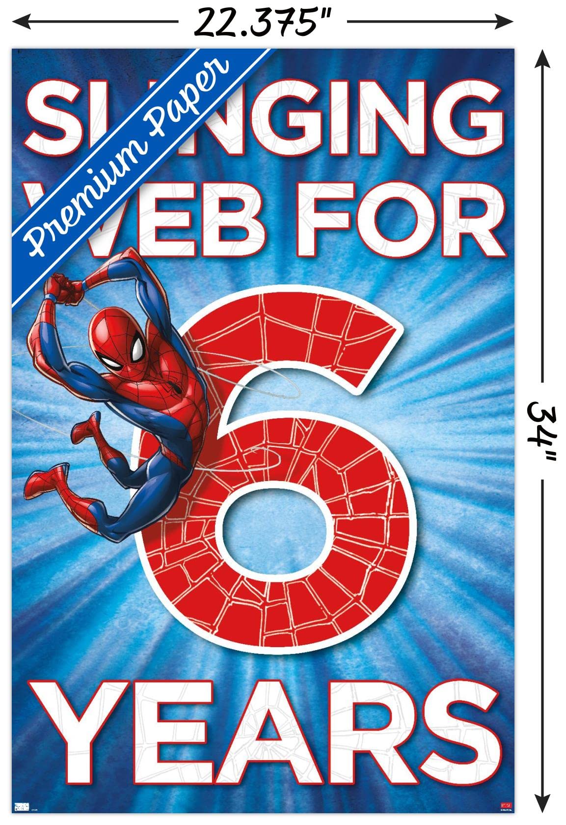 Marvel Spider-Man Happy 6th Birthday Wall Poster - Premium 34