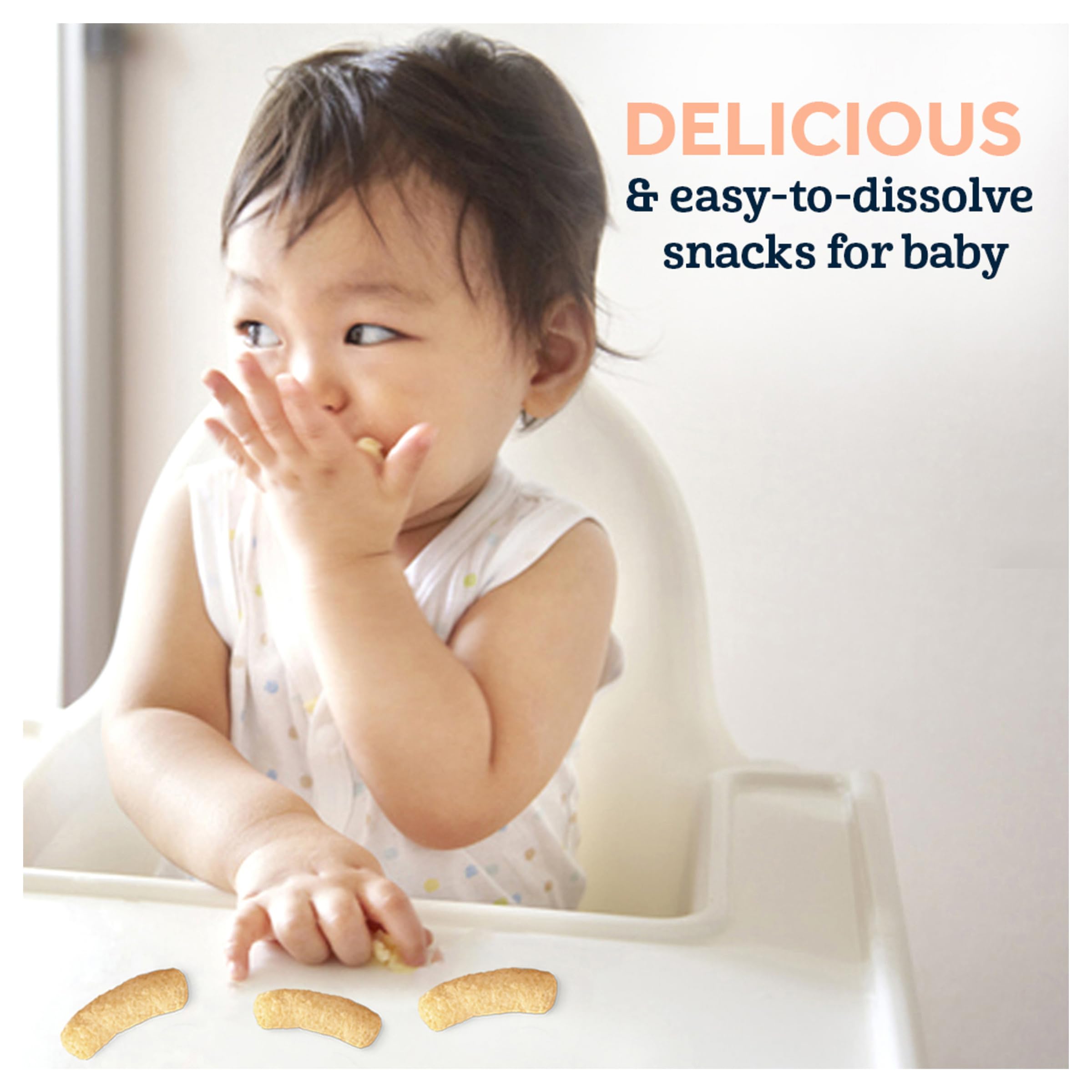 Organic Gerber Baby Snacks - Lil Crunchies Ranch Flavor, 1.48oz (6 Pack) | Healthy Toddler Finger Food for On-the-Go, Daycare & Travel Snacking