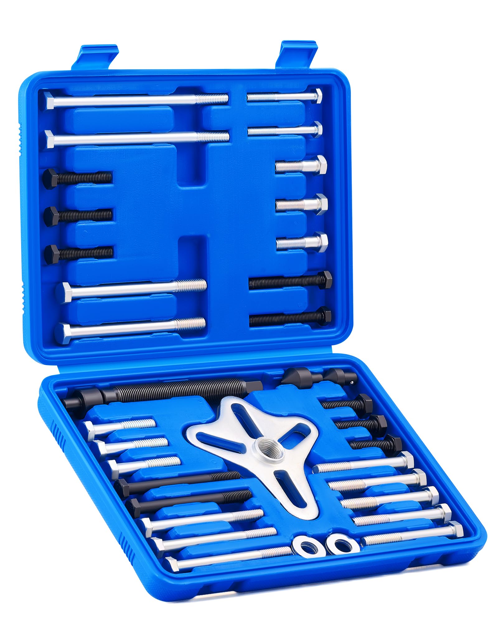Orion Motor Tech Harmonic Balancer Puller Kit - Power Steering Pulley Puller & Installer Tool Set - Automotive Steering Wheel Puller - Flange Type Gear & Crank Puller Set for Car Repair & Engine Maintenance
