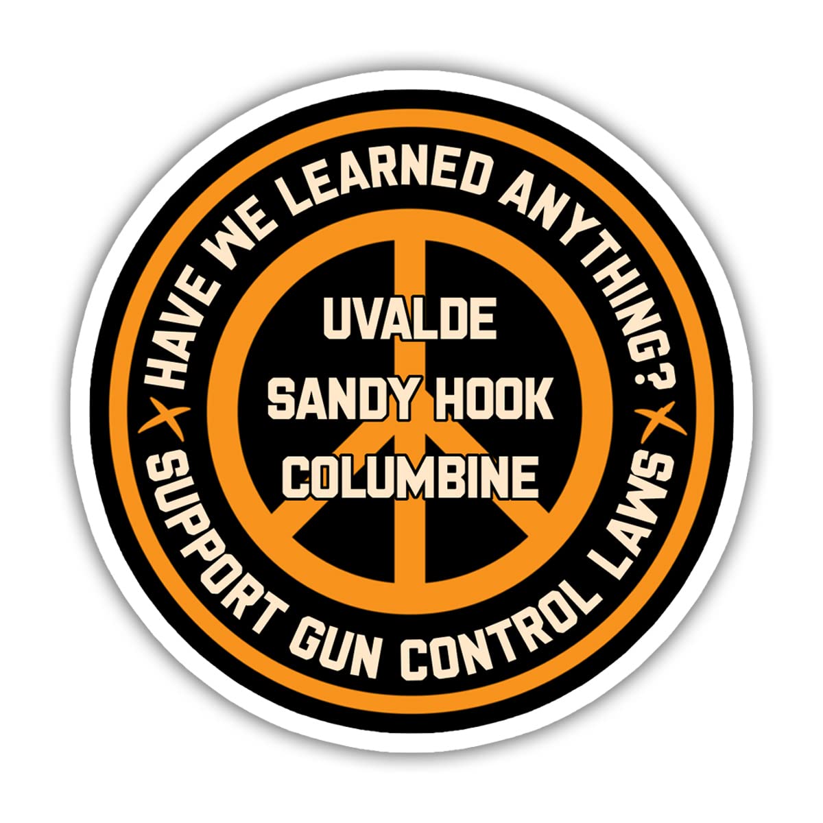 3-Pack Anti-Gun Violence Stickers - Support Gun Control Laws with Uvalde, Sandy Hook & Columbine Memorial Decals (3