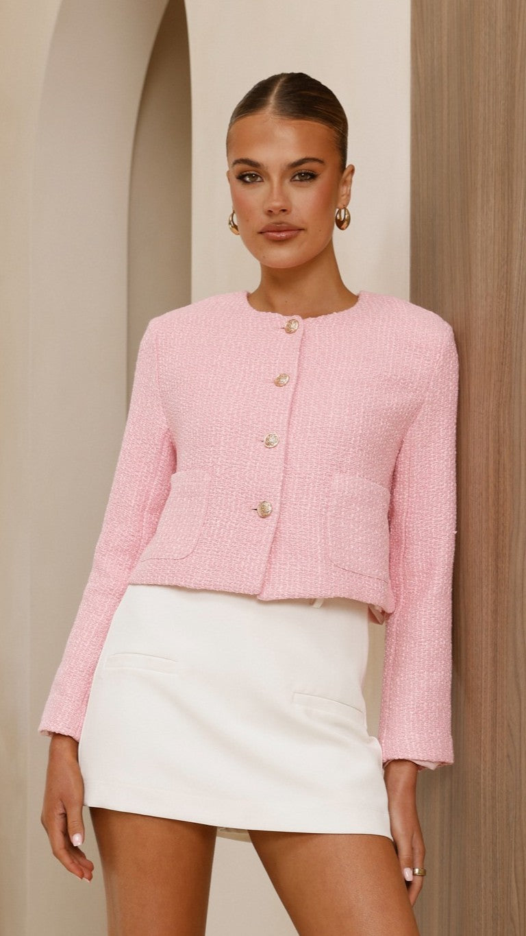 Laina Jacket for Women - Soft Pink Lightweight Outerwear | Perfect for Spring, Fall & Casual Outings