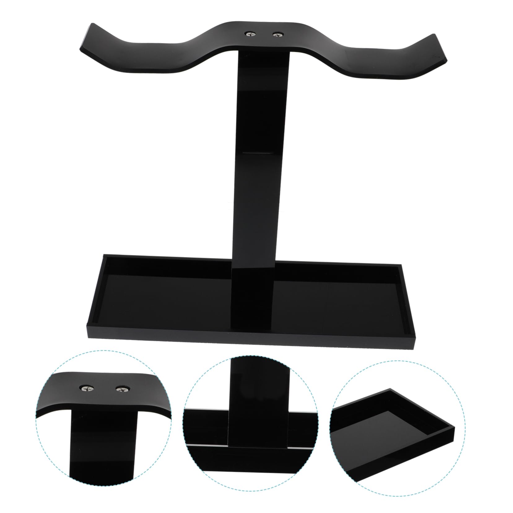 CAXUSD Acrylic Headphone Hanger Hook - Over Ear Headset Stand for Computer Desk, Gaming Setup & Office Organization (White) - Perfect for Organizing Headphones, Earbuds, and Gaming Headsets on Your Desk, Workstation or Bedside Table