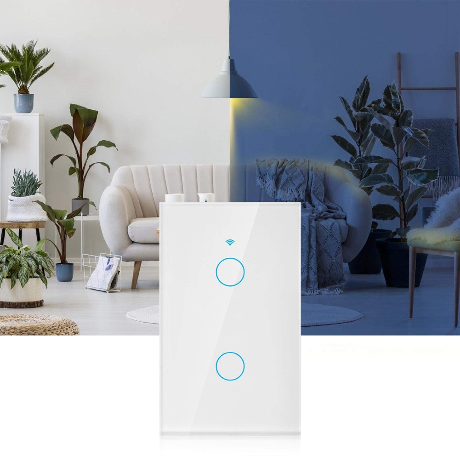 Smart Switch Single Pole, 2-Way AC 100-250V Google Home Compatible, Smart Life APP Remote Control Light Switch (White) - Perfect for Home Automation & Smart Lighting Control