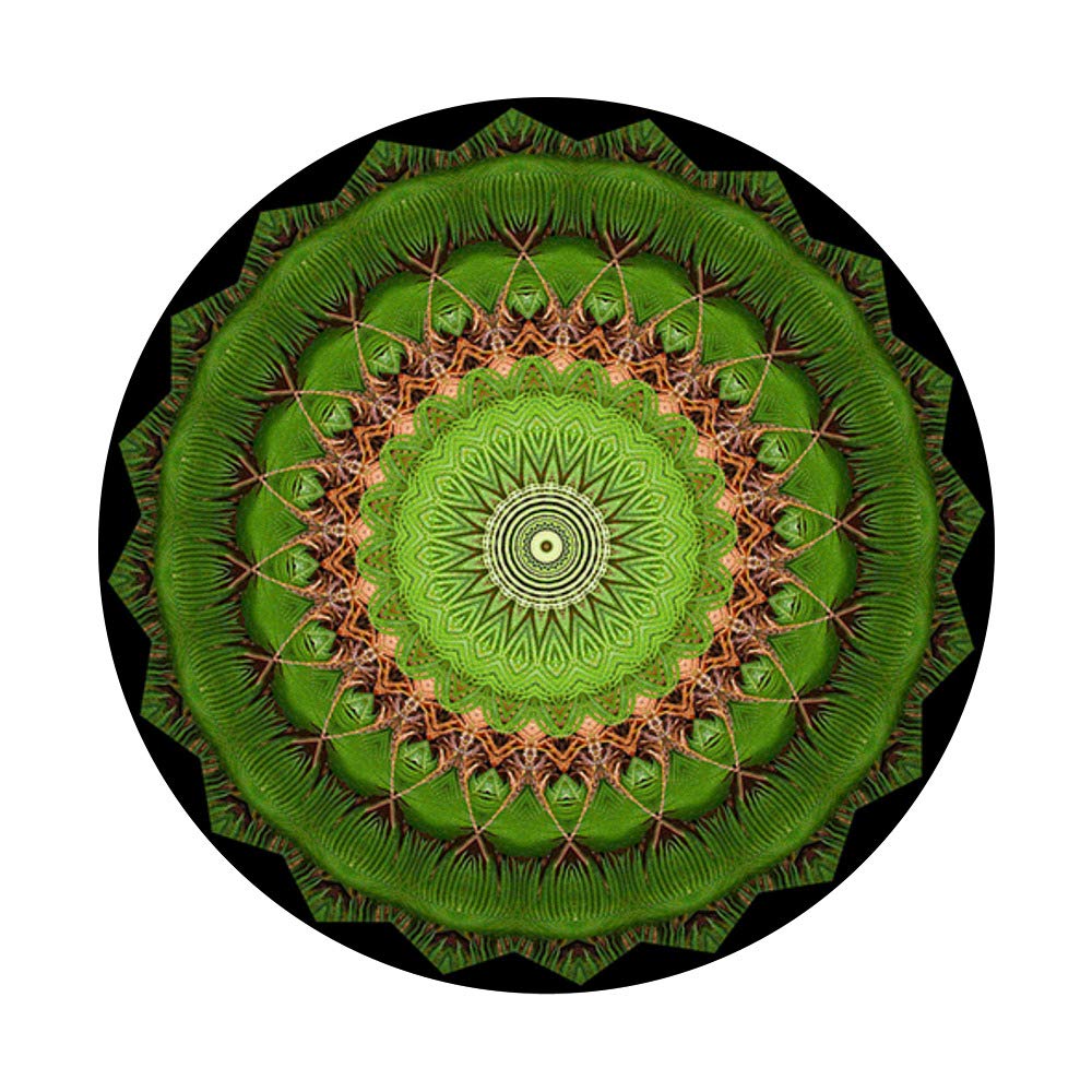 Green Mandala Pop Mount Socket Knob - Divine Mandala PopSockets Grip & Stand for iPhone, Samsung & Tablets - Perfect for Yoga, Meditation & Boho Decor
