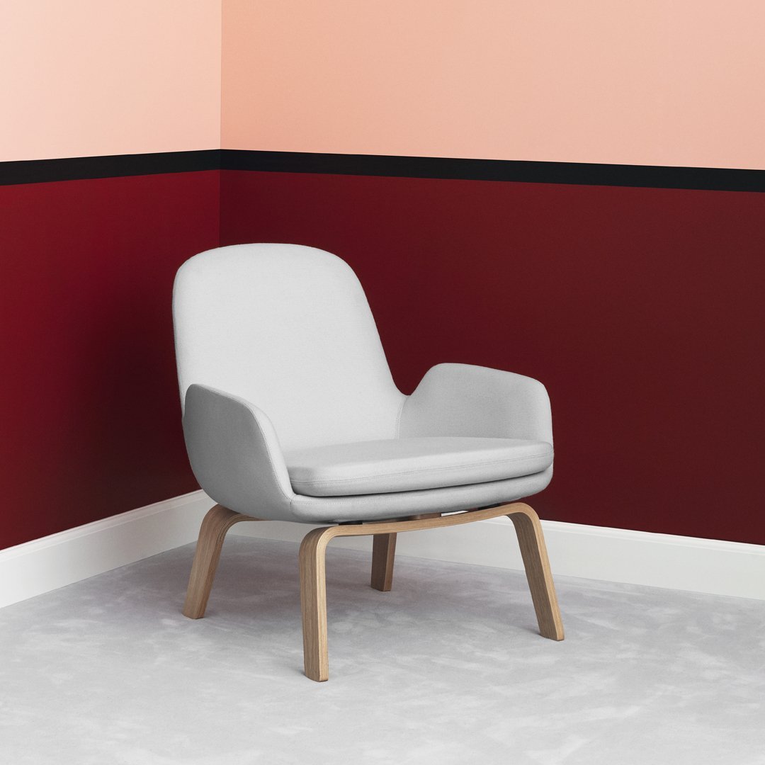 Modern Era Lounge Chair - Low Profile Mid Century Design for Living Room, Bedroom & Office - Comfortable Relaxing Armchair with Wooden Legs