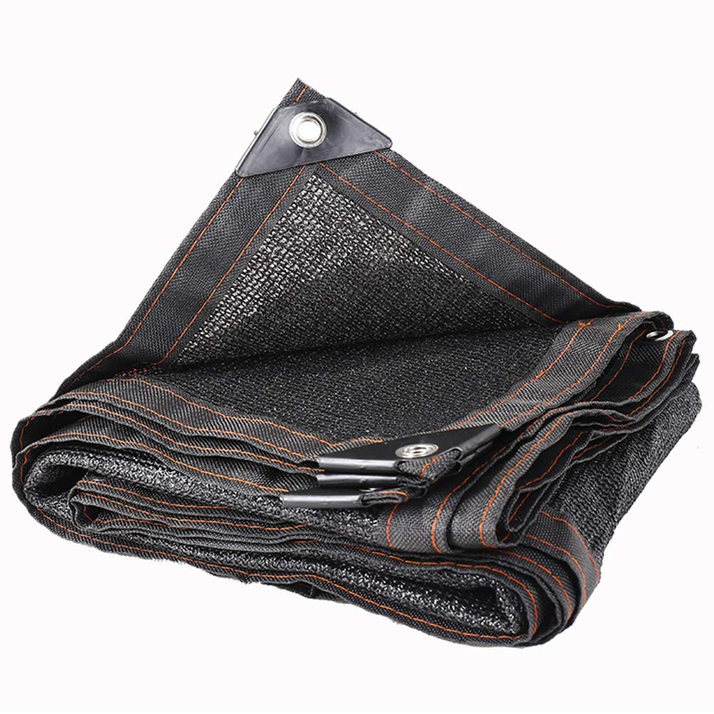 LXLA 70% Black Sunblock Shade Cloth with Reinforced Taped Edge & Rustproof Grommets - 5m x 5m UV Protection for Garden, Greenhouse, Plants, Barn & Kennel - Perfect for Outdoor Shade, Plant Protection & Pet Shelter