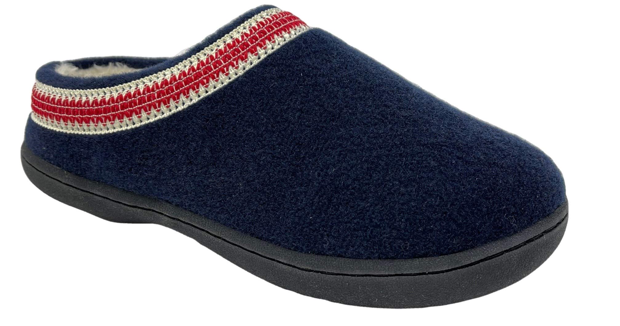 Clarks Women's Wool Felt Clog Slippers JMH1319T - Warm & Cozy Plush Faux Fur Lined Indoor/Outdoor House Shoes - Perfect for Winter Comfort at Home, Office or Quick Errands