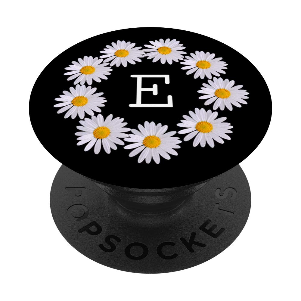 Alphabet Letter E Monogram Wild Daisy Wreath - Personalized Home Decor for Doors, Walls & Gifts | Wedding, Birthday, Baby Shower Decorations