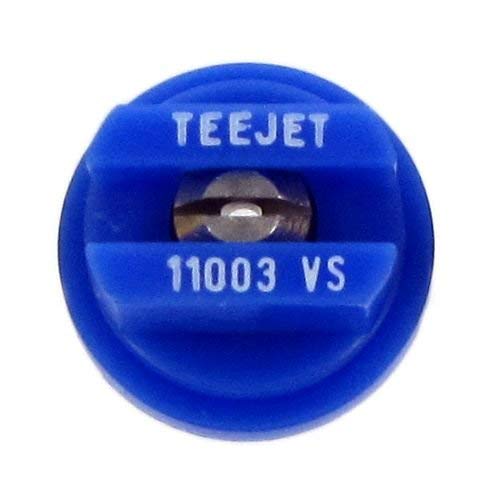 TeeJet TP11003VS VisiFlo Flat Fan Spray Nozzle - 110° Spray Angle - 0.3 GPM Flow Rate - Blue Color (Pack of 12) - Ideal for Agricultural Spraying, Lawn Care & Crop Protection
