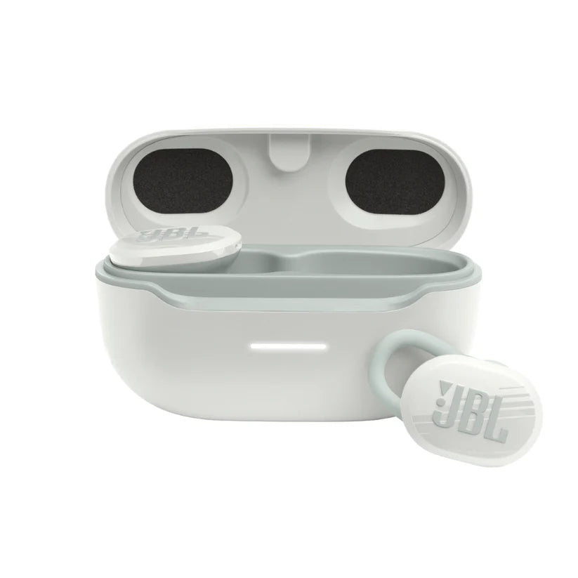 JBL Endurance Race TWS Wireless Earbuds - White | Sweatproof Bluetooth Headphones for Running, Gym & Workouts