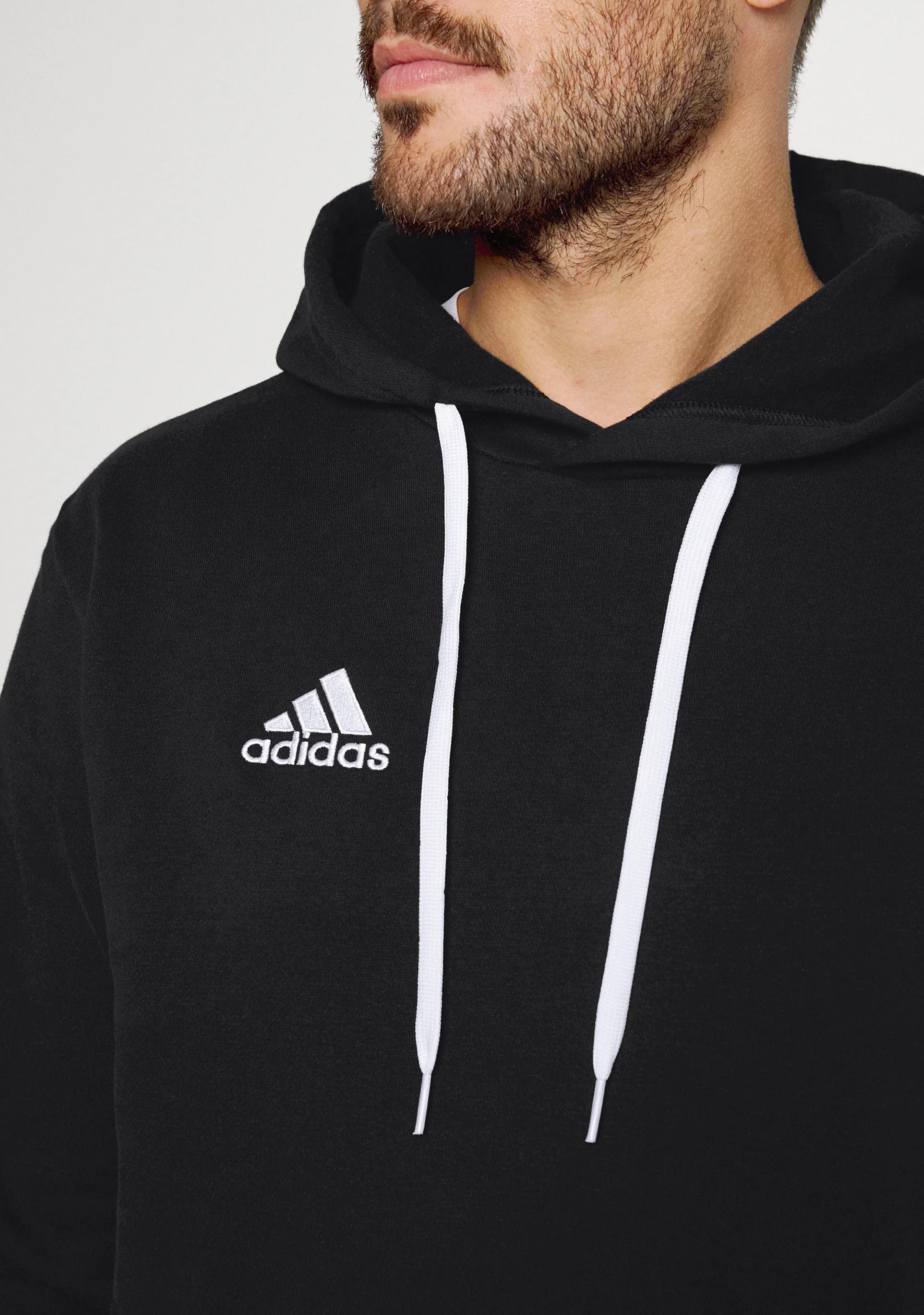 Adidas Men's Entrada 22 Hoodie - Lightweight Fleece Pullover with Kangaroo Pocket | Gym, Running & Casual Wear