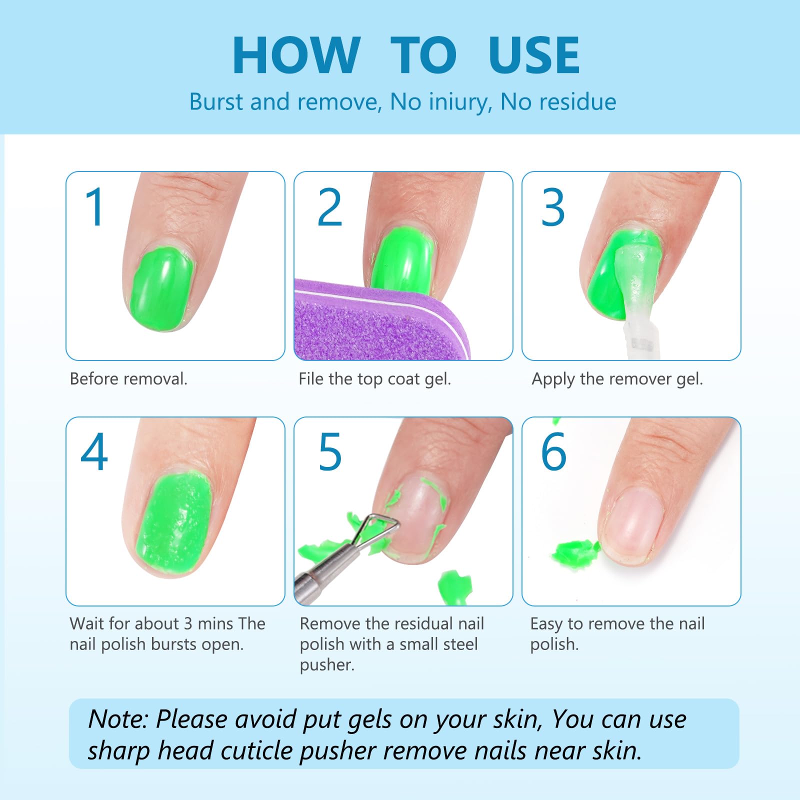 Professional Gel Nail Polish Remover (3 Pack) - Fast Soak Off Formula for Salon & Home Manicures - Easy to Use Nail Care Solution for Gel & Acrylic Nails Removal