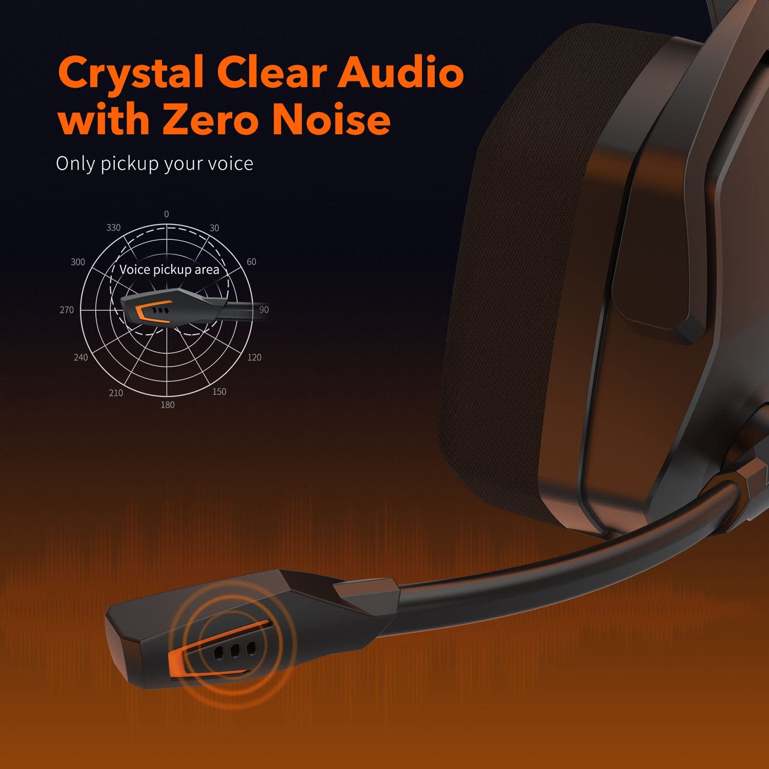 NUBWO Gaming Headset for PS4, PS5, PC, Xbox One - Over-Ear Headphones with Noise Cancelling Mic for Laptops & Console Gaming (Orange) - Perfect for Competitive Gaming, Streaming & Online Meetings