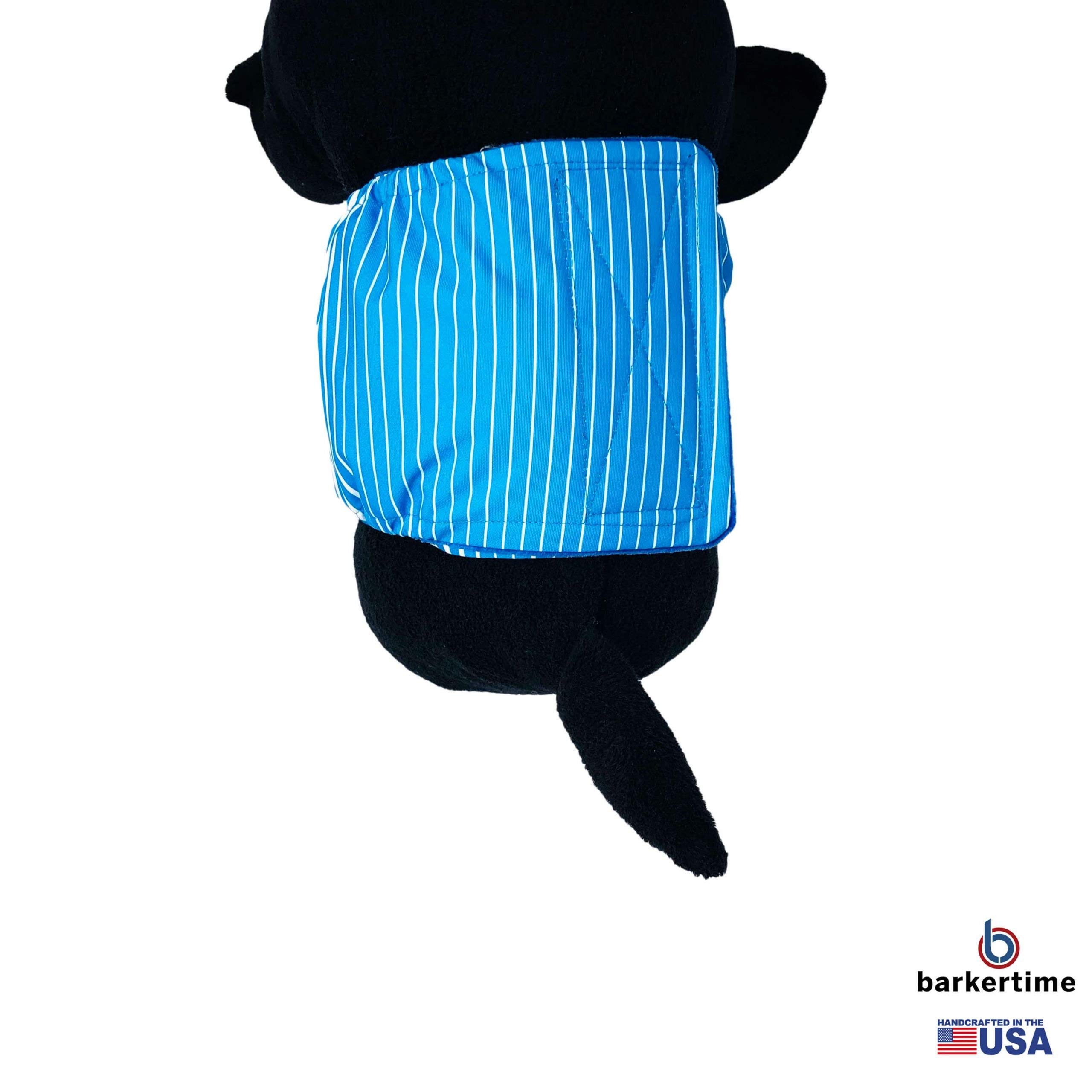 Premium Blue Stripes Dog Belly Band for Male Dogs - XL Washable Male Dog Wrap Diaper | Made in USA | Perfect for House Training, Incontinence & Travel Protection