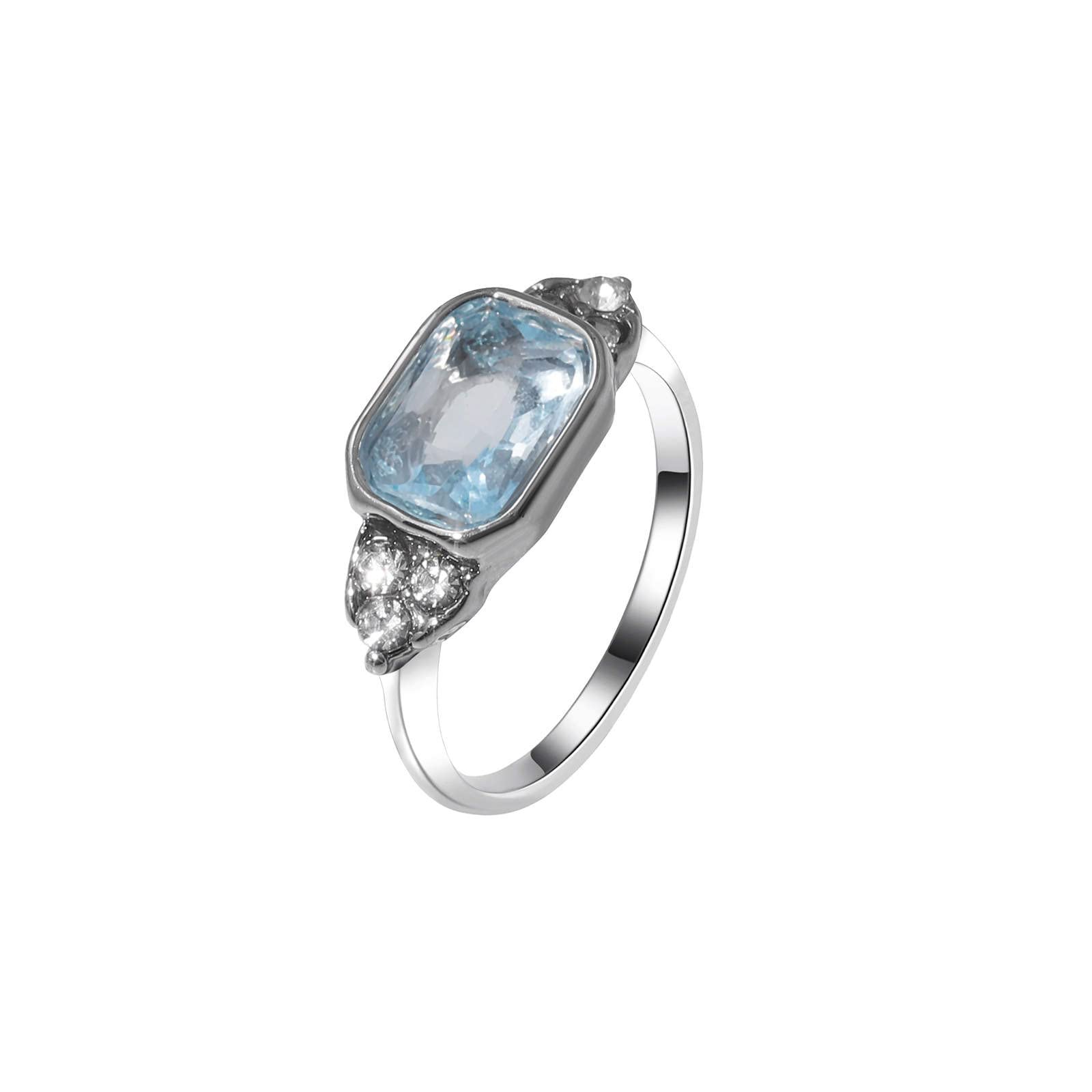 Blue Zircon Engagement Ring for Women - Elegant Jewelry Gift