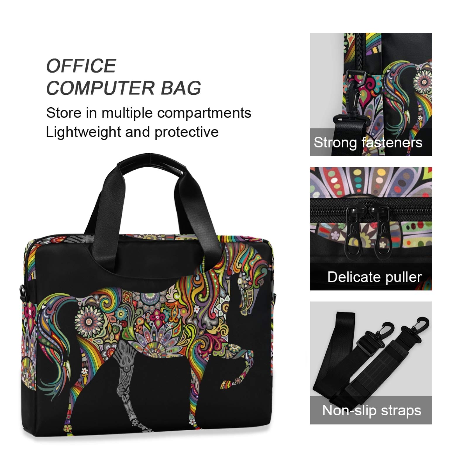 Premium 13-15.6 Inch Laptop Bag with Shoulder Strap - Durable Polyester Laptop Case for Men, Women & Students - Perfect for Work, School & Travel - Fits MacBook, Dell, HP & More