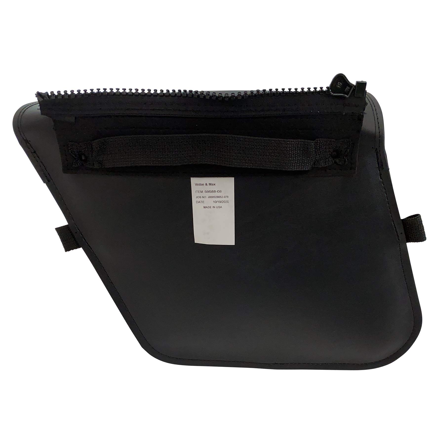 Willie & Max Brass Monkey Compact Slant Saddlebag Set - Durable Leather Motorcycle Saddle Bags for Harley, Cruiser & Touring Bikes - Perfect for Road Trips & Daily Commuting
