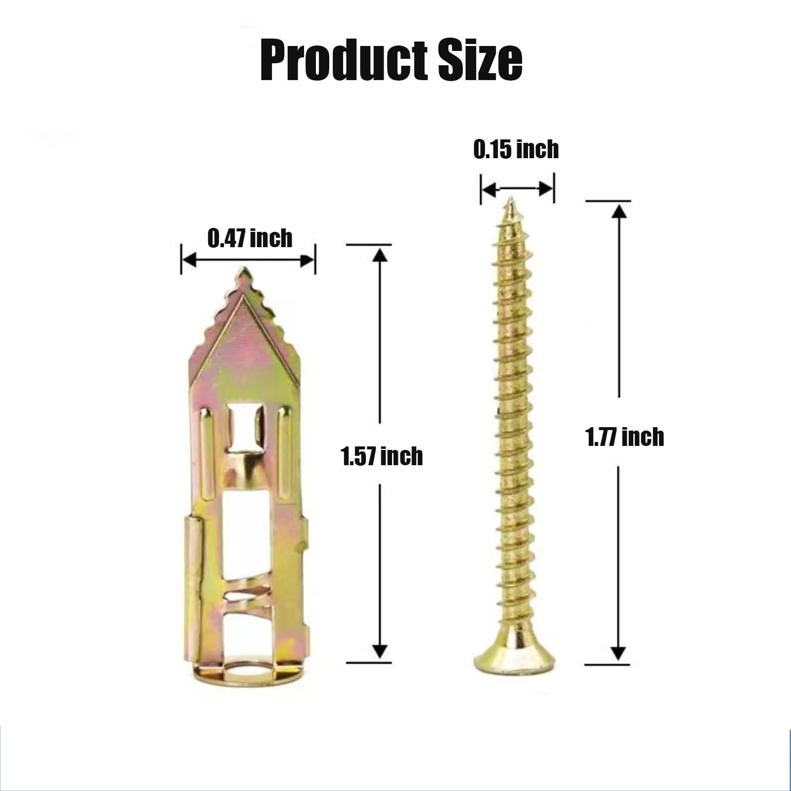 50 PCS Heavy Duty Self Drilling Drywall Anchors with Screws Kit - 0.47