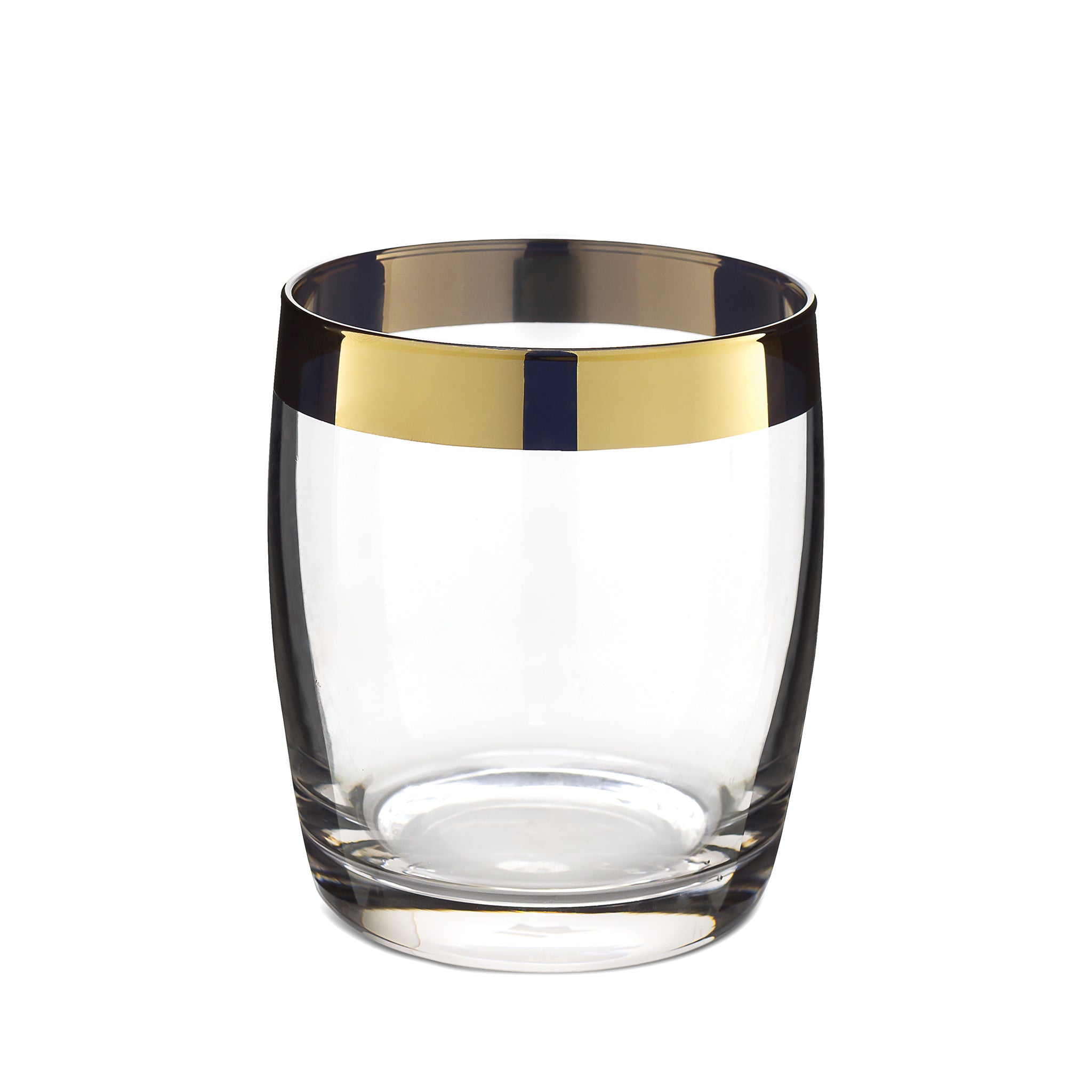 DANUTA™ 15oz (450ml) Double Rocks Glasses with Gold Trim - Set of 4 - Perfect for Whiskey, Cocktails, and Home Bar Entertaining