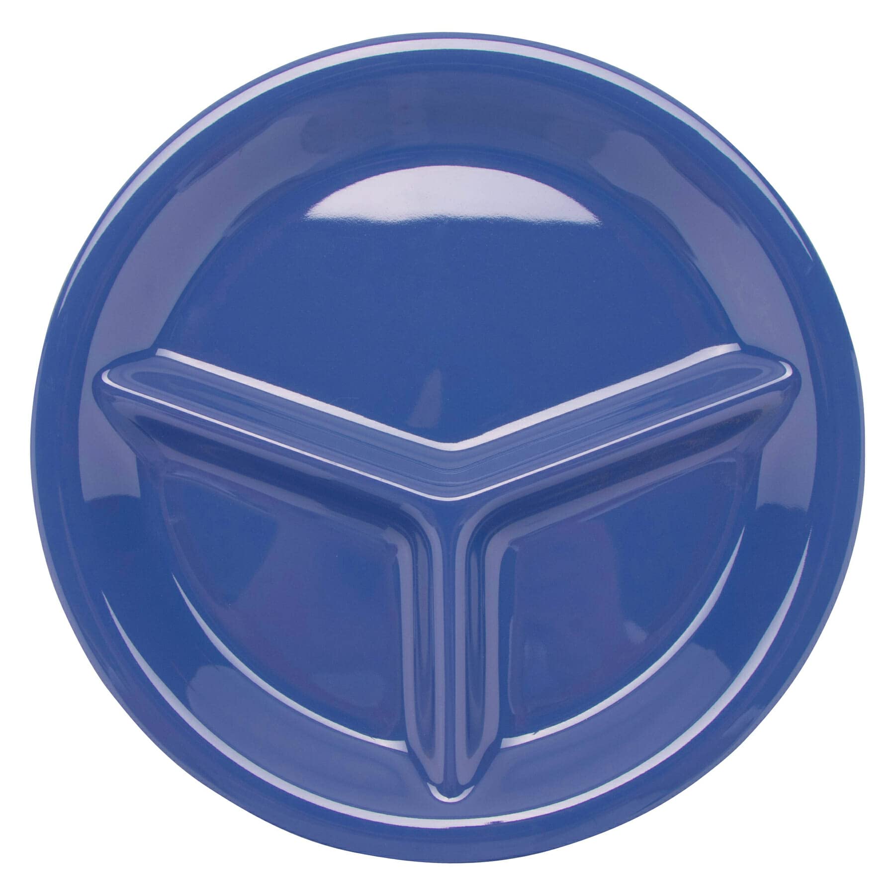 G.E.T. CP-10-PB Heavy-Duty 3-Section Plastic Plates 10.25 Inch, Peacock Blue - 12 Pack for Parties, Picnics, Catering & Outdoor Dining