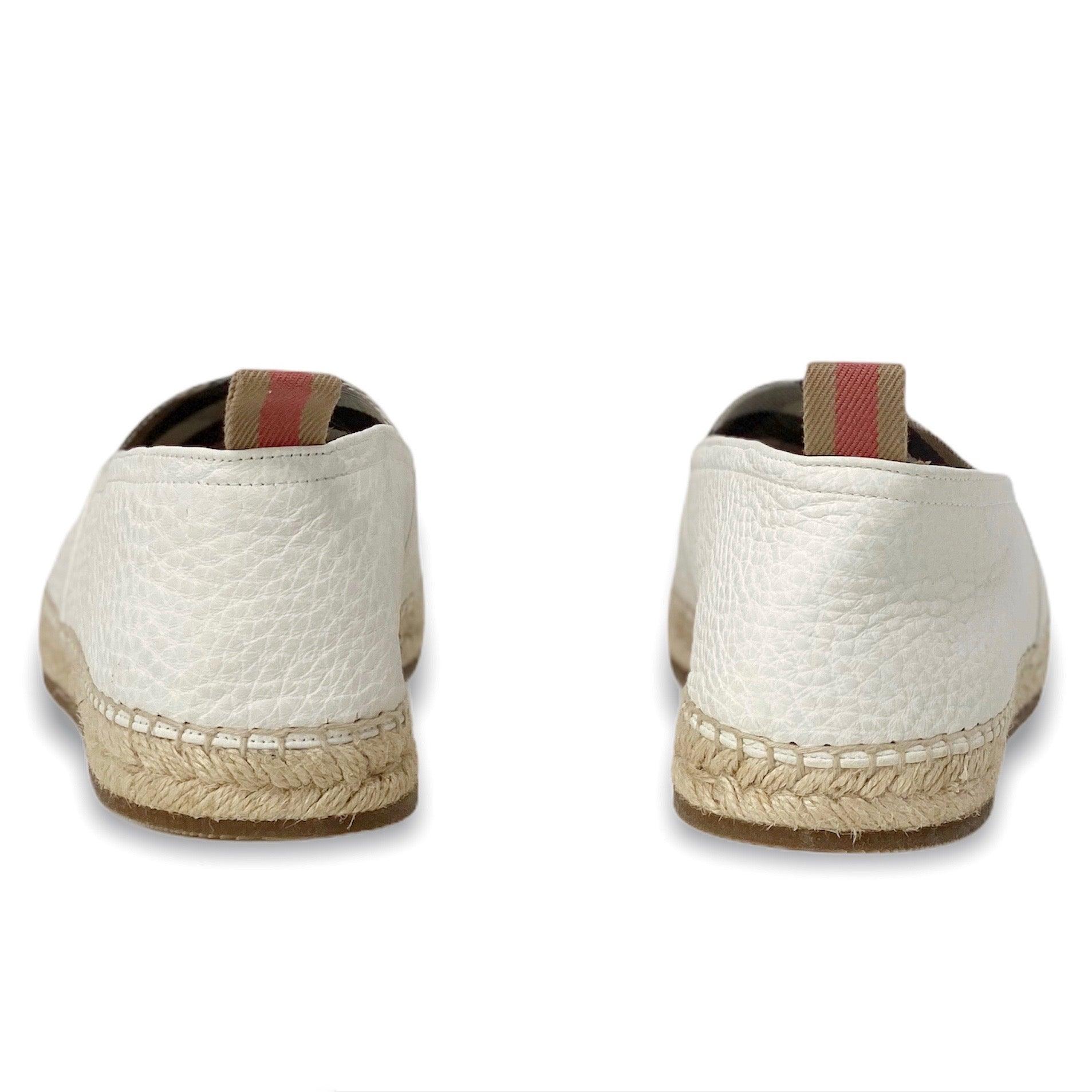 Burberry White Pateman Espadrilles - Women's Size 41 Comfortable Summer Wedge Sandals for Beach, Vacation & Casual Outings
