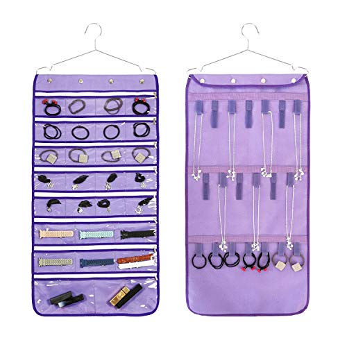 28 Zippered Clear Pockets and 20 Tape Loops Purple