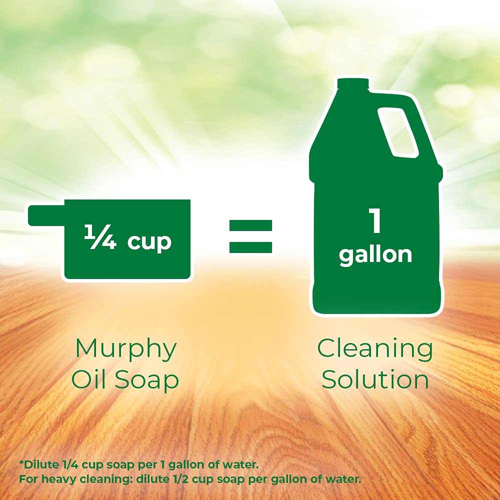 Murphy 70481465315 Original Concentrated Oil Soap Wood Cleaner – Multi-Use Floor & Surface Cleaner for Hardwood, Laminate & Finished Wood (128 Fl Oz) – Perfect for Kitchen Floors, Furniture & Wooden Decks