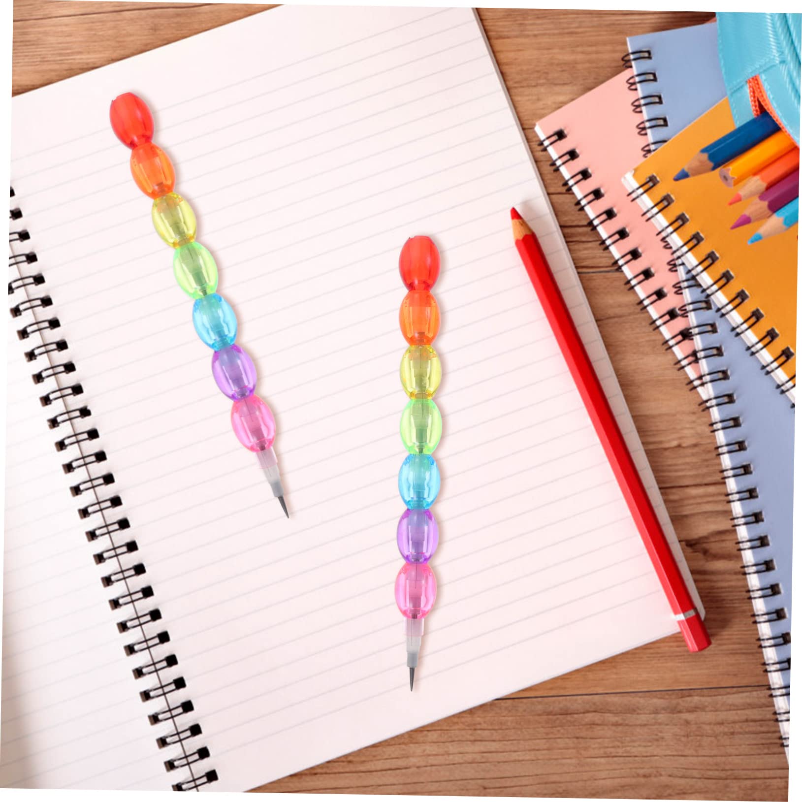 NUOBESTY 80 Pack Stackable Plastic Egg Pencils - Colorful Party Writing Pencils for Kids, Classroom Supplies, Easter Egg Hunt & Fun Stacking Games