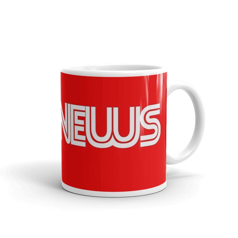 PEW NEWS 11 Oz White Ceramic Coffee Mug - Perfect for Morning Brew, Office Use & Gift Giving