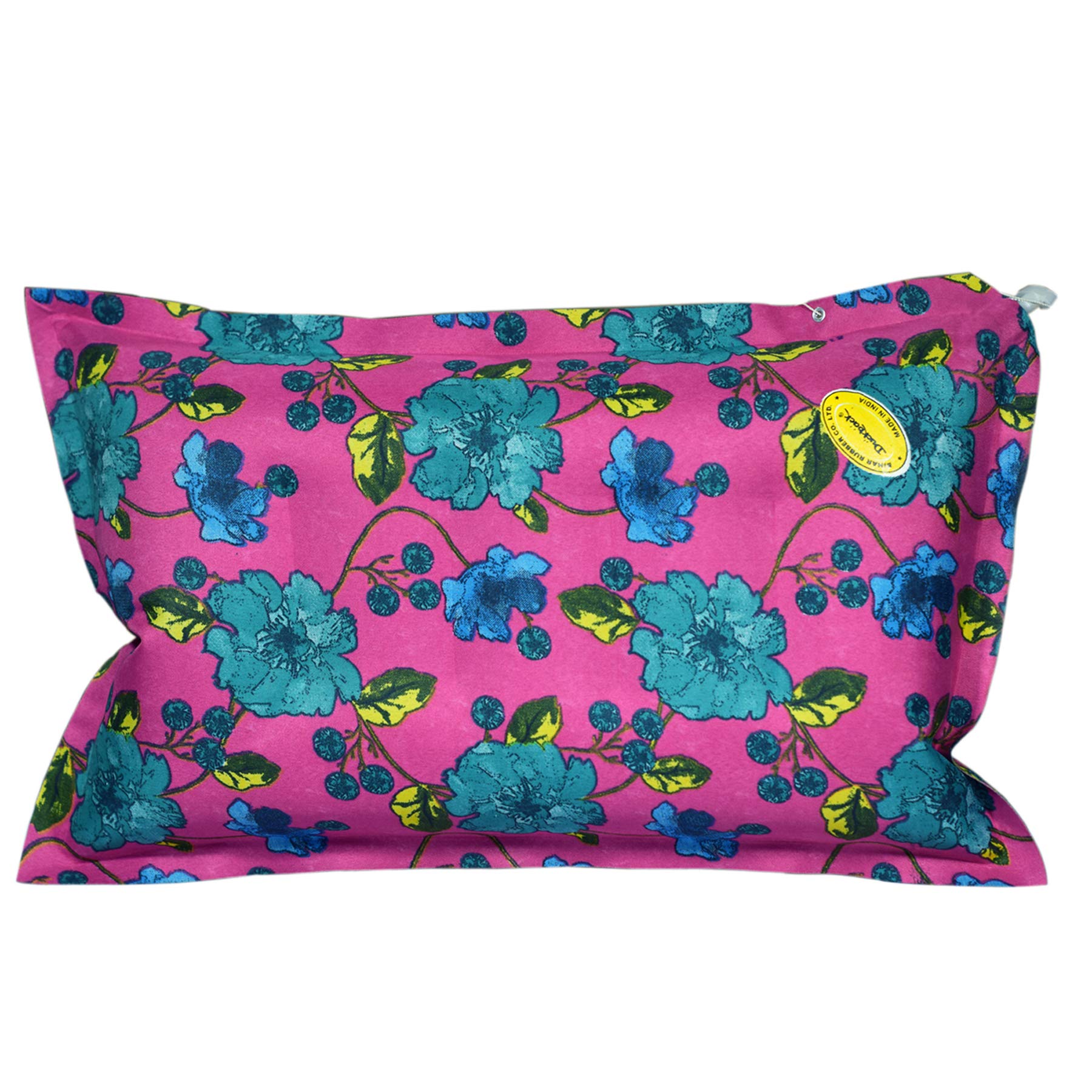 Floral Multicolor Duckback Air Pillow for Travel, Camping & Home Use - Comfortable Neck Support for Airplanes, Cars & Office (Multicolor Pink)