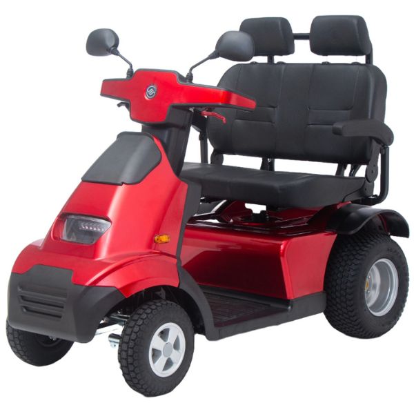 AFIKIM Afiscooter S4 Heavy Duty Mobility Scooter - Dual Seat Electric Scooter for Adults - Ideal for Outdoor & Indoor Use, Shopping, Travel & Daily Commuting