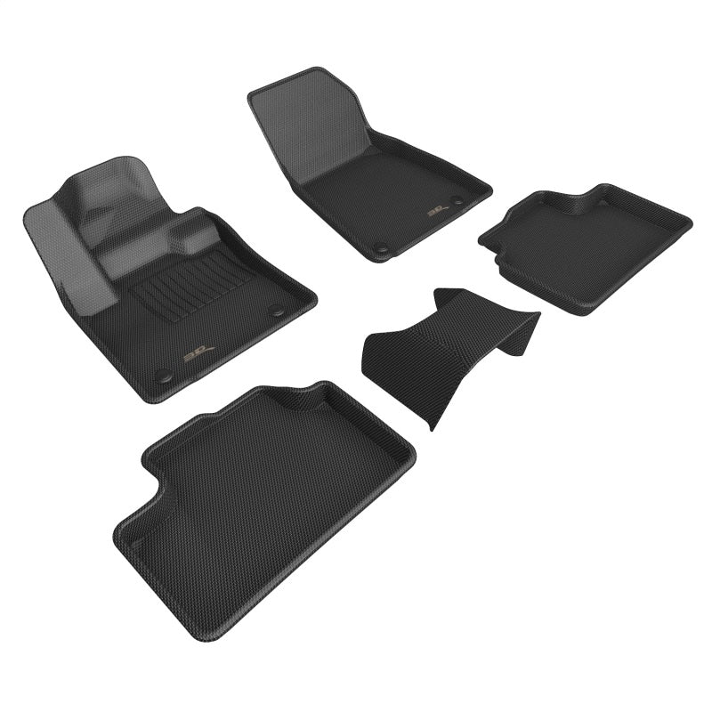 3D MAXpider Custom Fit All-Weather Floor Mats for 2022-2023 Volvo XC40 Recharge EV - Kagu Black (Models R1 & R2) | Waterproof Car Floor Liners for Electric Vehicles | Perfect for Daily Commute & Road Trips