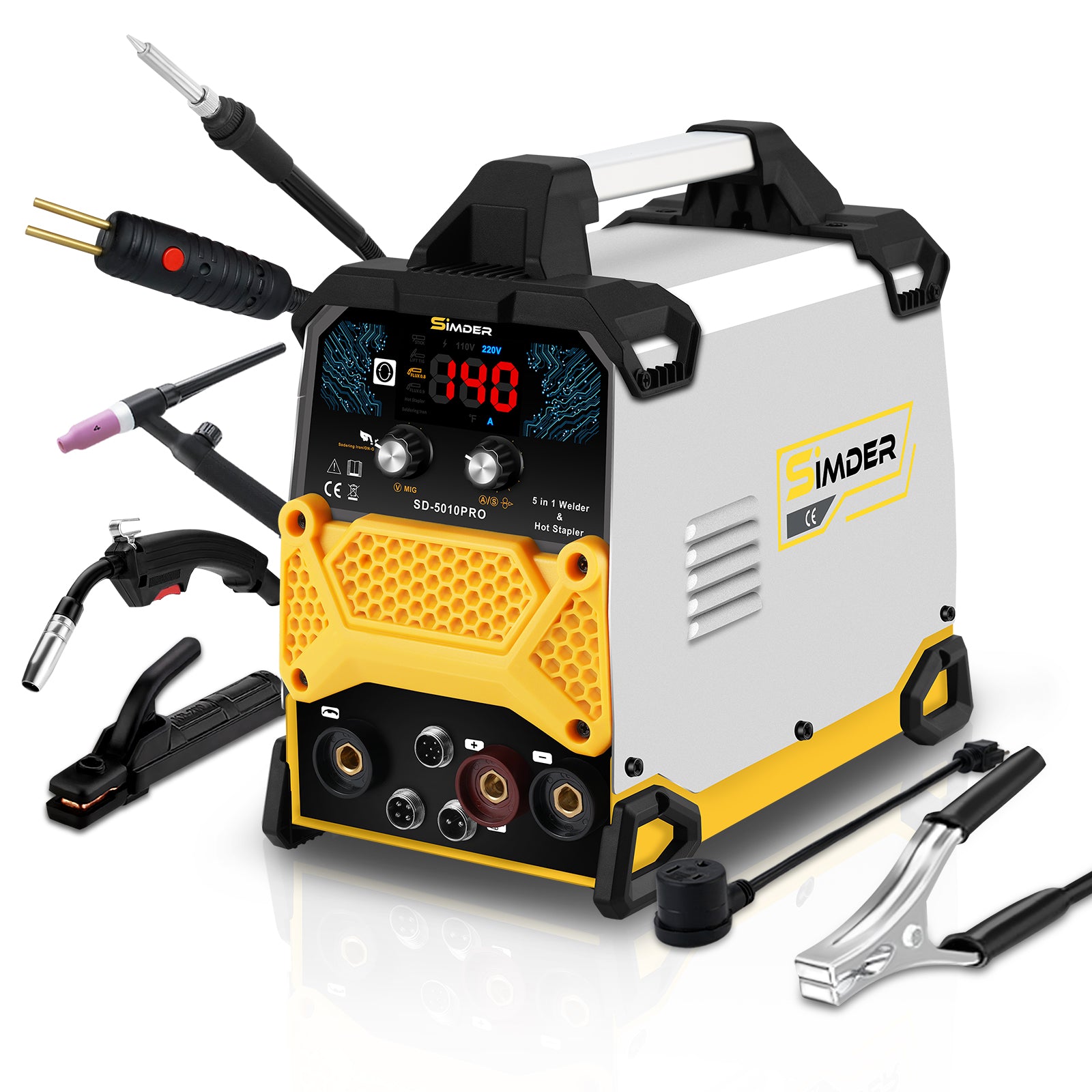 SSimder SD 5010 PRO 5-in-1 Multi-Function Welder Kit with Hot Stapler & Soldering Iron for DIY Repairs, Metalworking, and Home Improvement Projects
