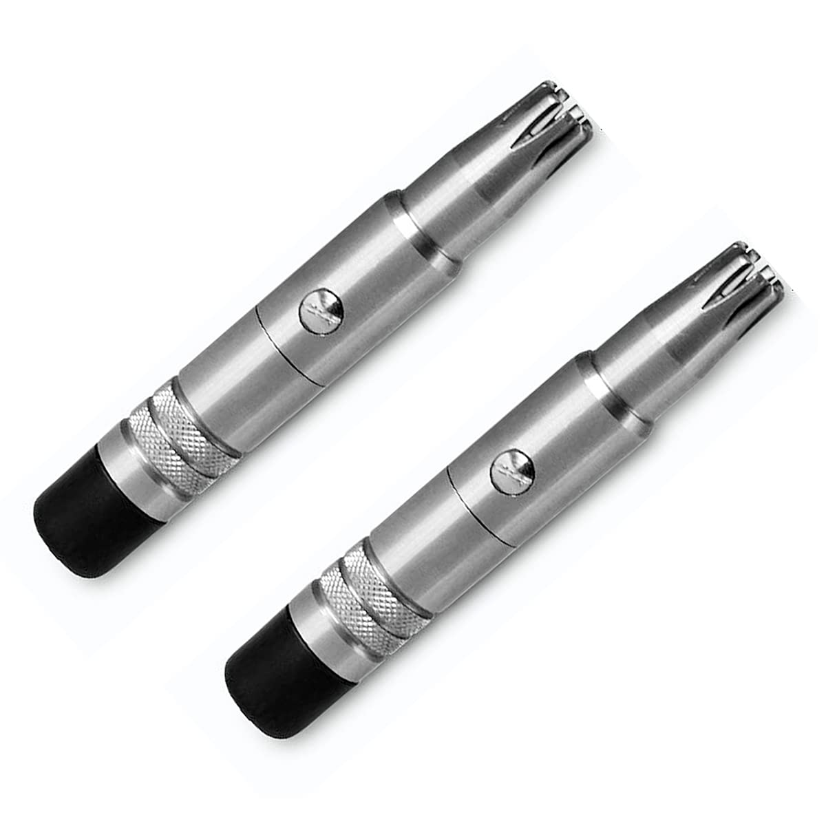 2 Pack Stainless Steel Manual Nose Hair Trimmer - Portable Nostril Shaver for Men, Painless Nose Hair Removal - Perfect for Travel, Gym & Daily Grooming Routine