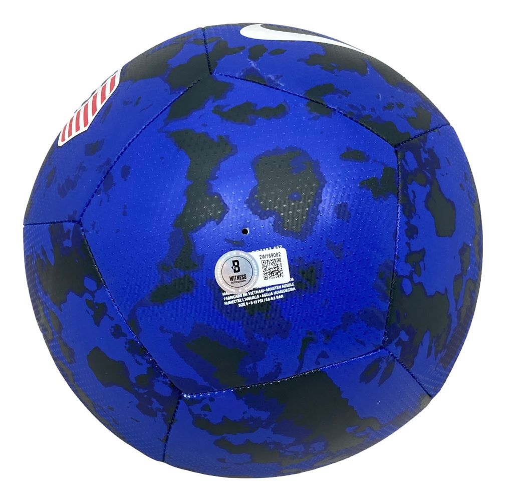Authentic Mia Hamm Signed USA Blue Nike Soccer Ball with Display Case - Perfect for Collectors, Fans & Sports Memorabilia Enthusiasts