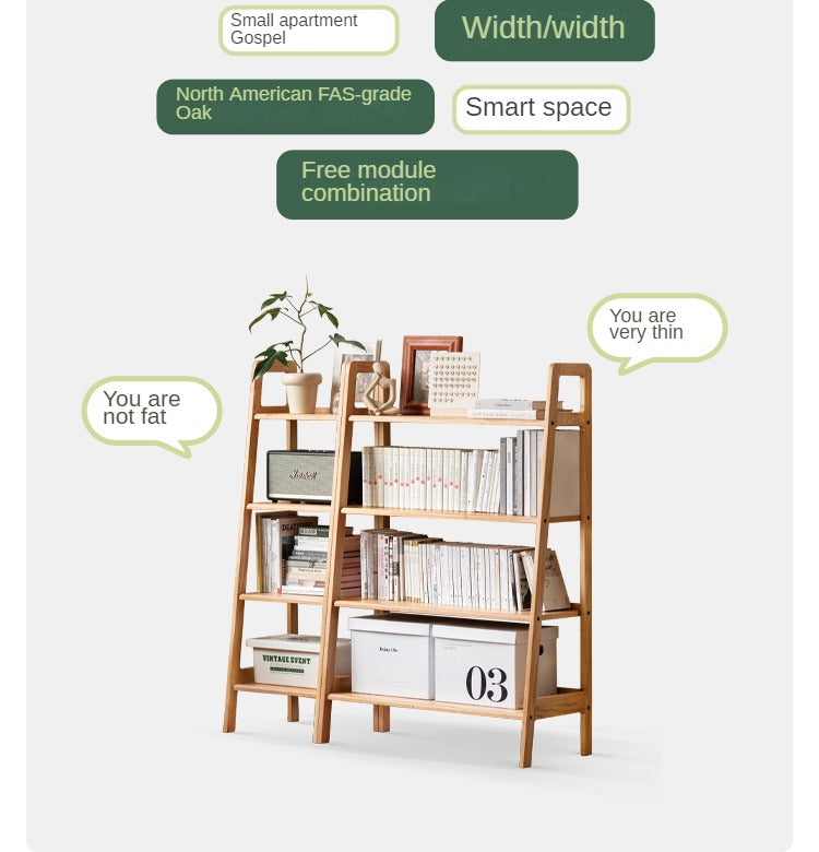 Solid Oak Wood Multi-Layer Shelf - Sturdy Bookshelf & Flower Stand for Home, Office, or Garden Storage & Display