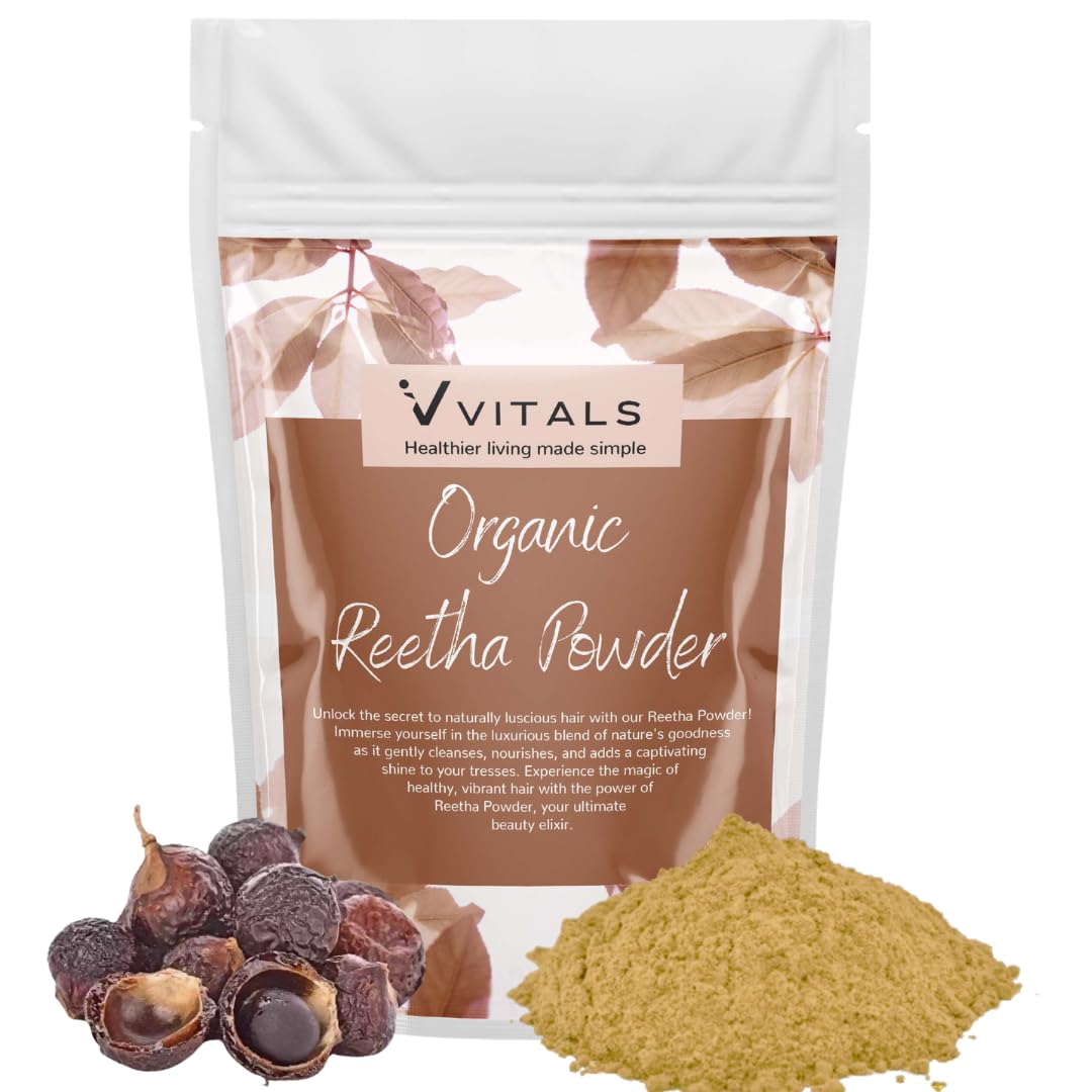 Organic Reetha Powder for Hair Growth & Scalp Treatment - 200g | Sapindus mukorossi | Natural Hair Conditioner & Cleanser | Perfect for DIY Hair Masks & Ayurvedic Hair Care Routine