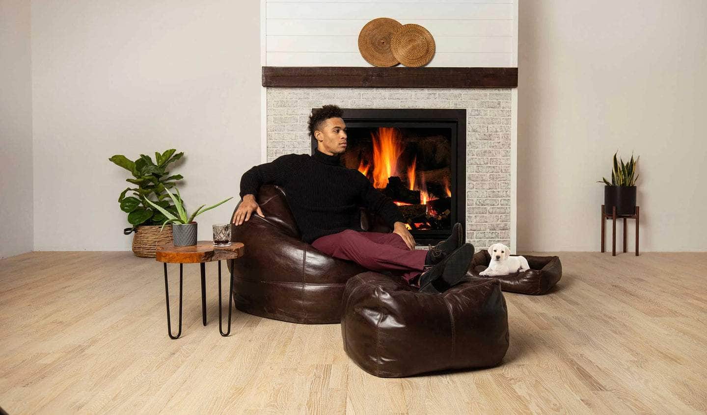Big Pear Leather Bean Bag Chair - 5 Stylish Colors for Ultimate Comfort | Perfect for Living Room, Bedroom & Game Room Relaxation