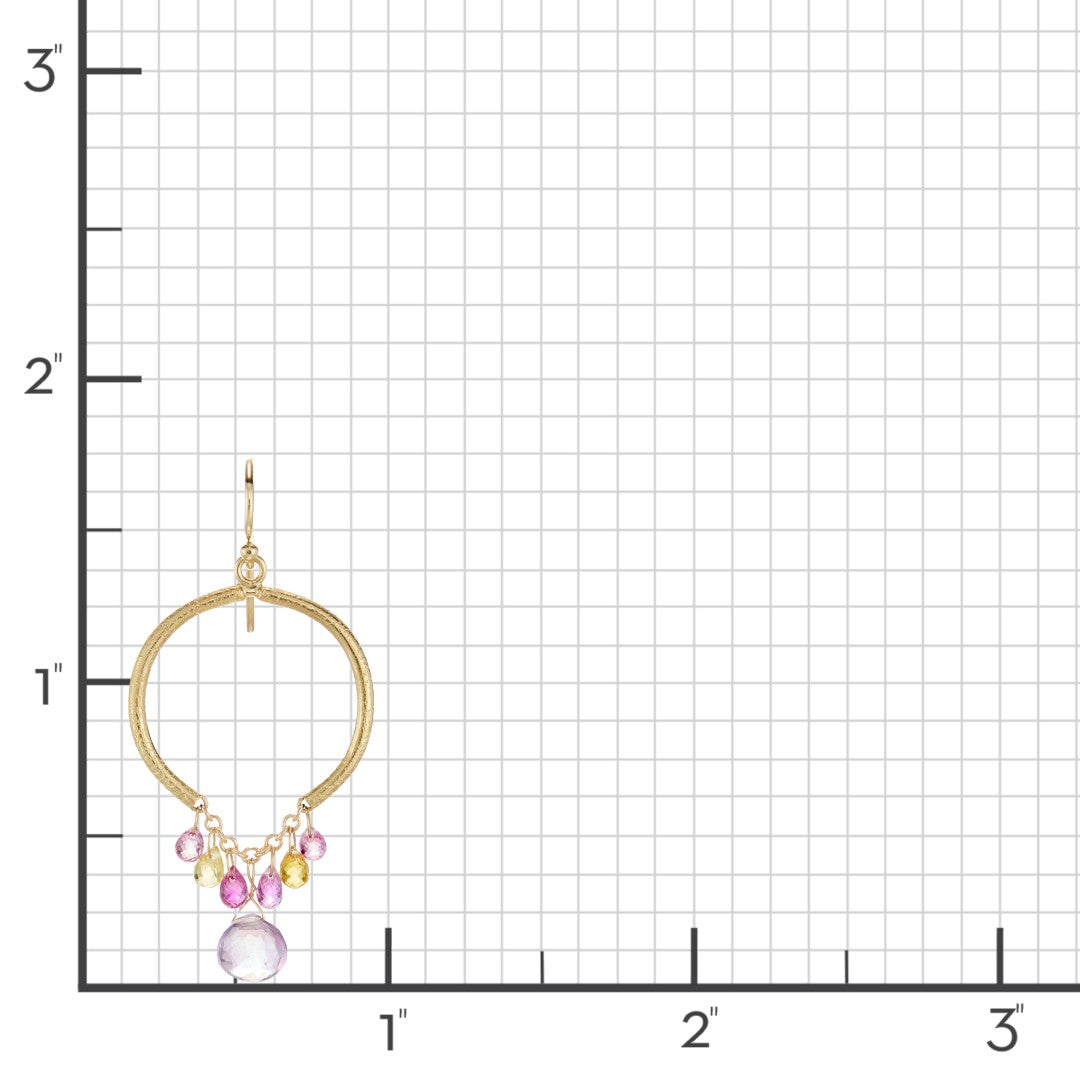 Elegant Sapphire & Amethyst Drop Earrings for Women | Dainty Gemstone Jewelry | Perfect for Weddings, Parties & Special Occasions
