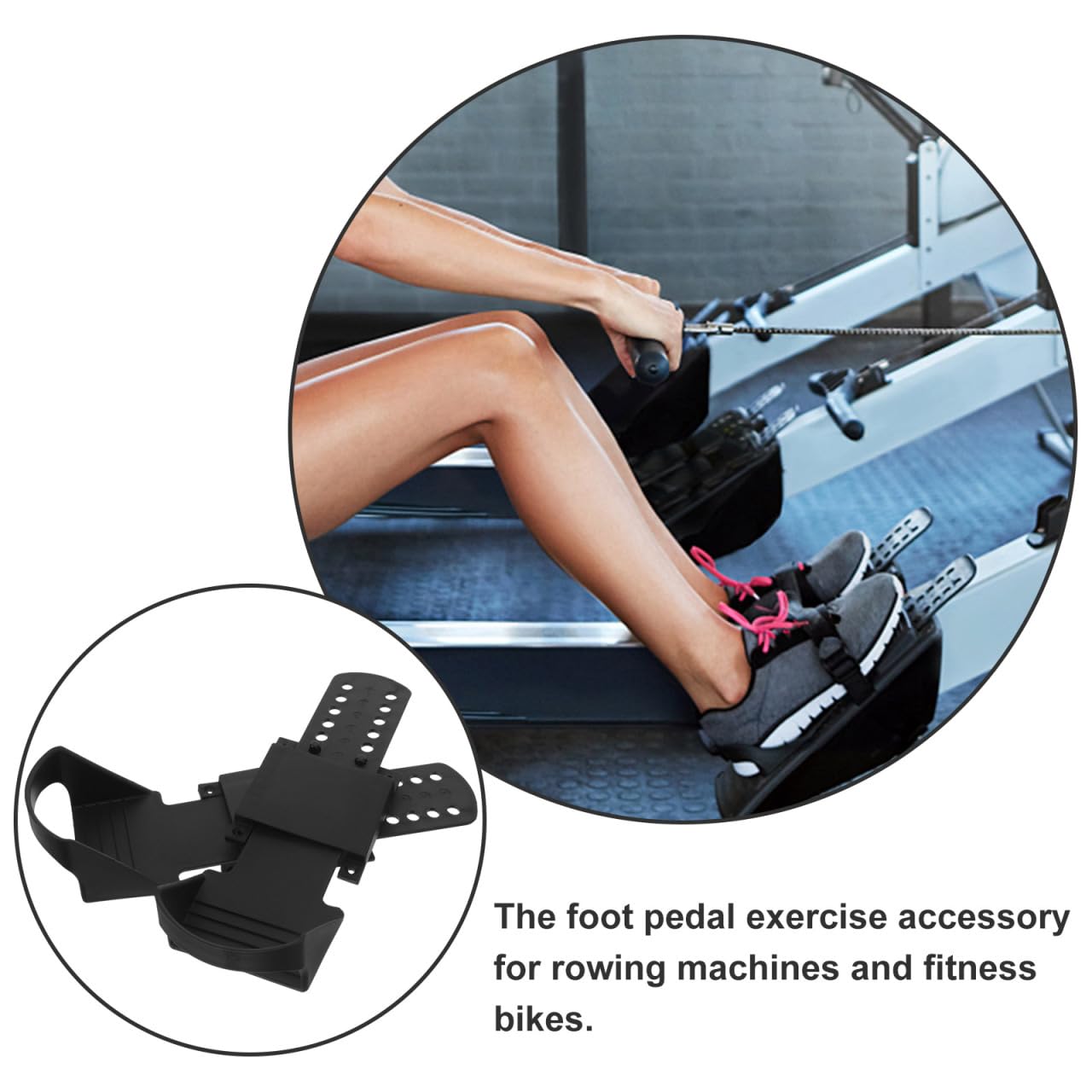 1 Pair of Universal Rowing Machine Pedals - Non-Slip Foot Straps for Indoor Rowing Machines - Compatible with Most Rowing Exercise Equipment - Perfect for Home Gym, Fitness Training & Cardio Workouts