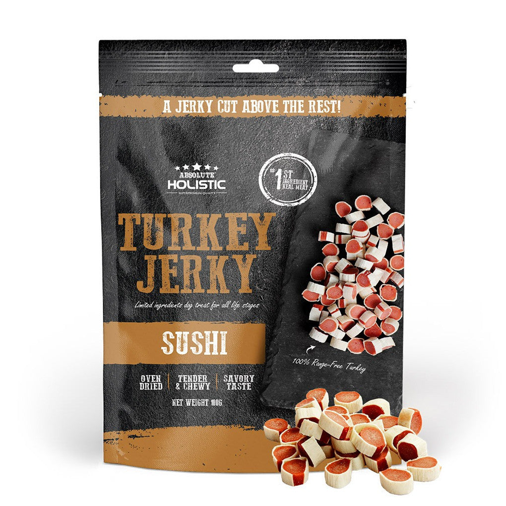 Absolute Holistic Flavored Jerky Dog Treats 100g - Natural & Healthy Snacks for Dogs - Perfect for Training, Rewards & Travel