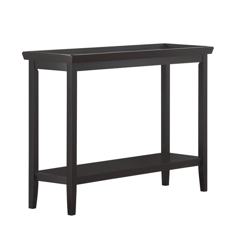 Pemberly Row Modern Console Table - Black Wood Finish Entryway Sofa Table for Hallway, Living Room & Bedroom Decor