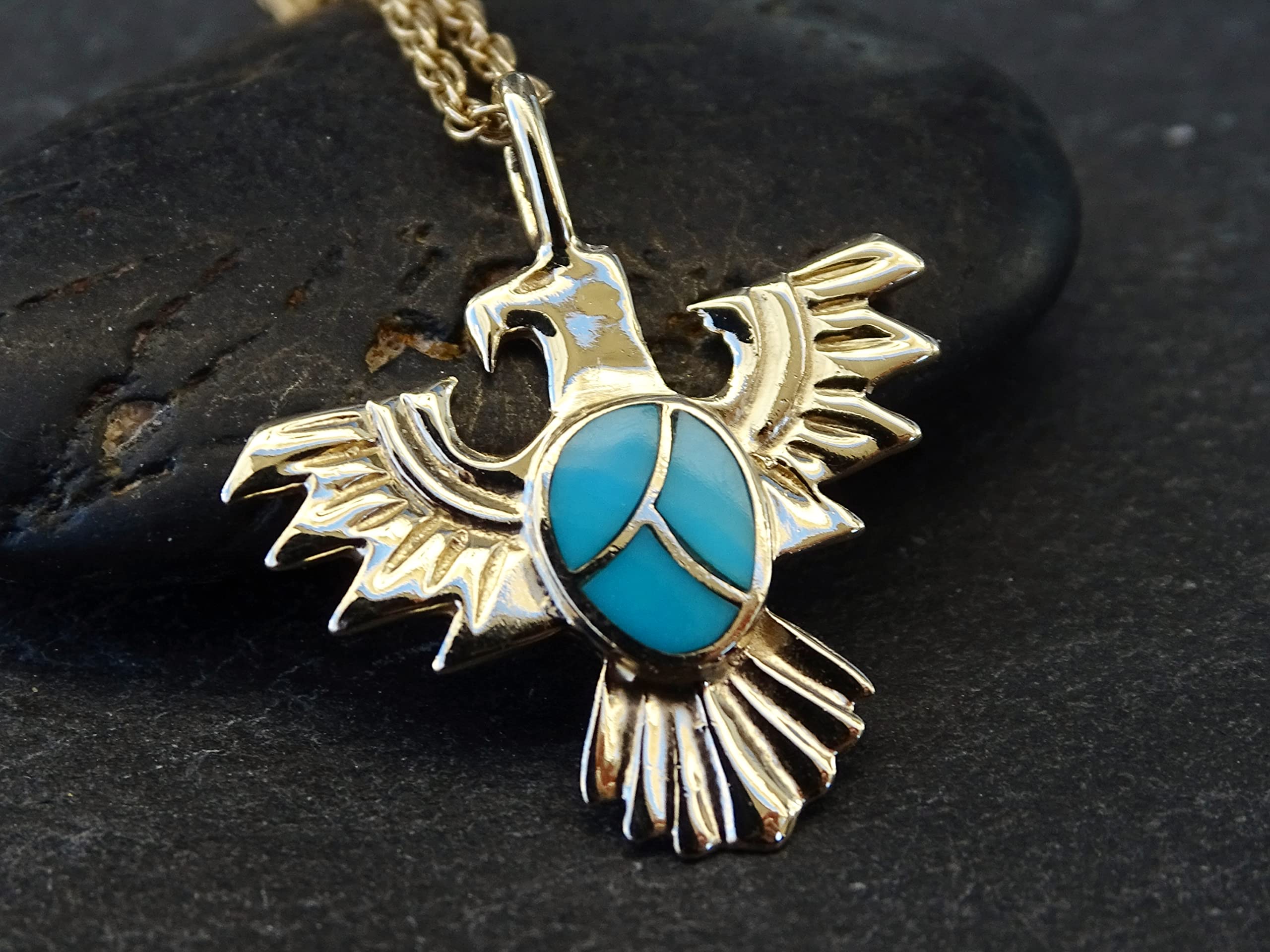 Dainty Thunderbird Pendant Necklace - Small Gold Charm Jewelry, Native American Style Good Luck Talisman - Unique Anniversary Gift for Women, Perfect for Special Occasions & Everyday Wear